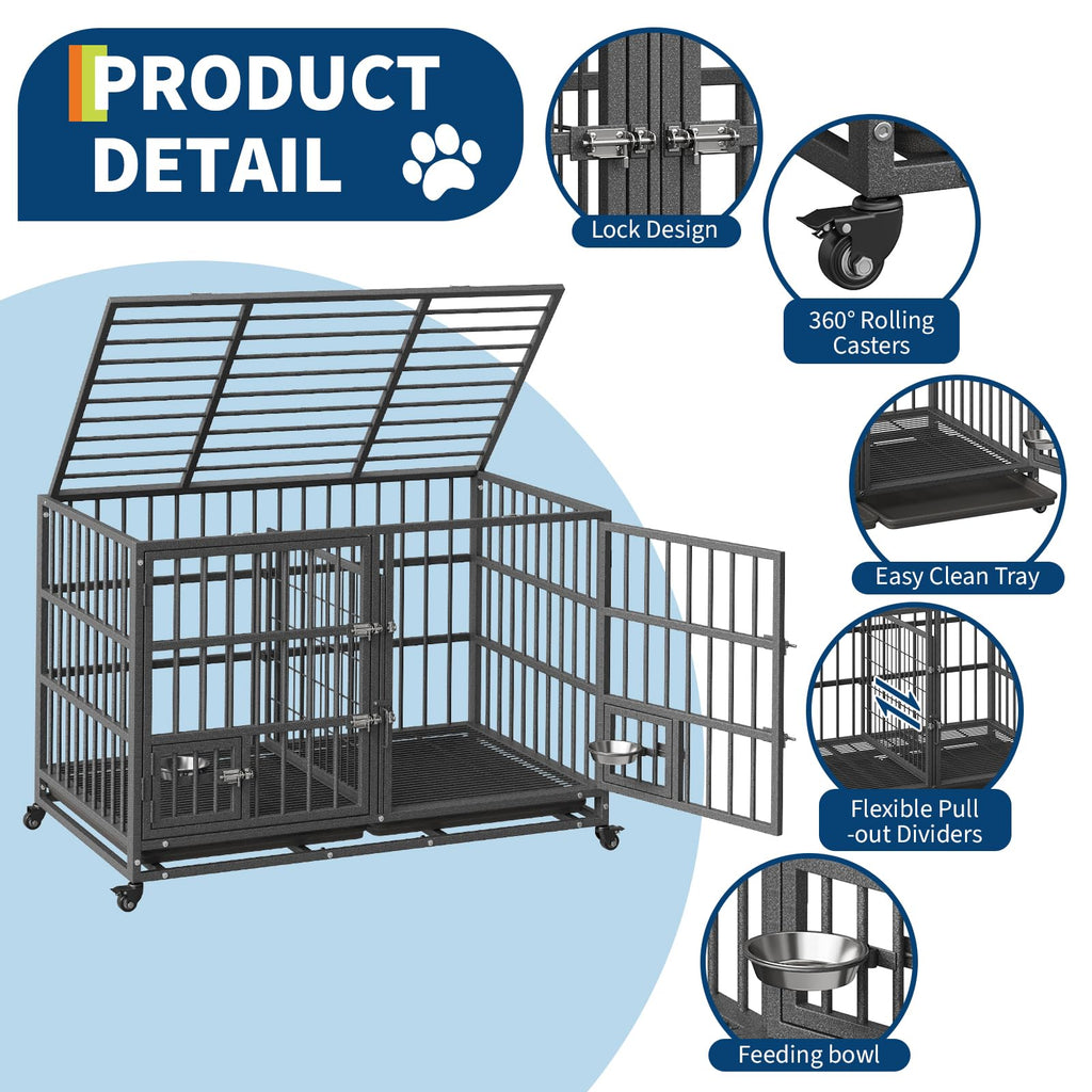 48 inch Heavy Duty Metal Dog Crate with 2 Door C897878