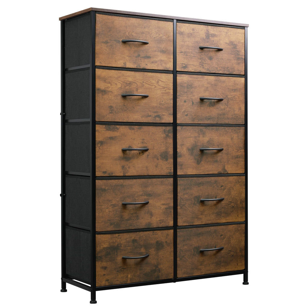 Rustic Brown Wood Grain Print Tall Dresser Q902132
