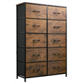 Rustic Brown Wood Grain Print Tall Dresser Q902132