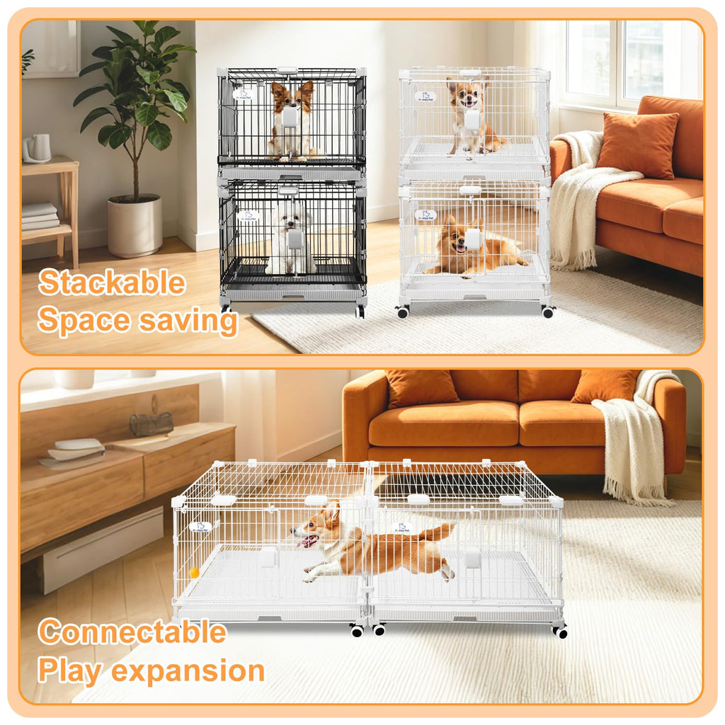 24 Inch White Puppy Crate E612