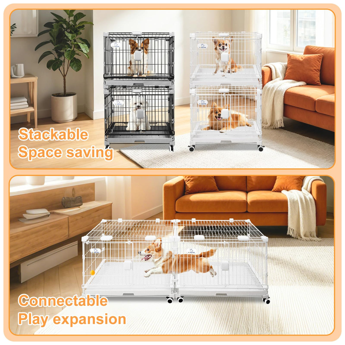 24 Inch White Puppy Crate E612