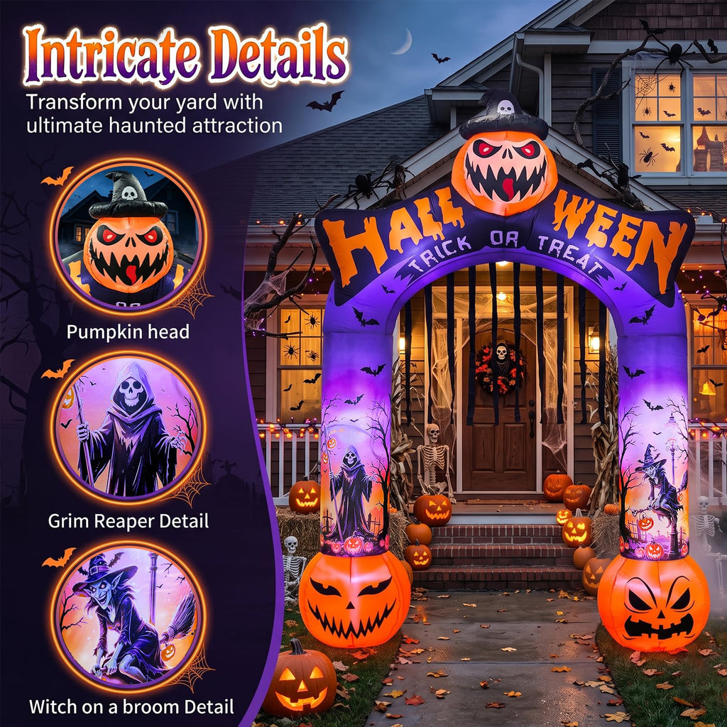 10 FT Halloween Inflatable Archway with LED Lights J553