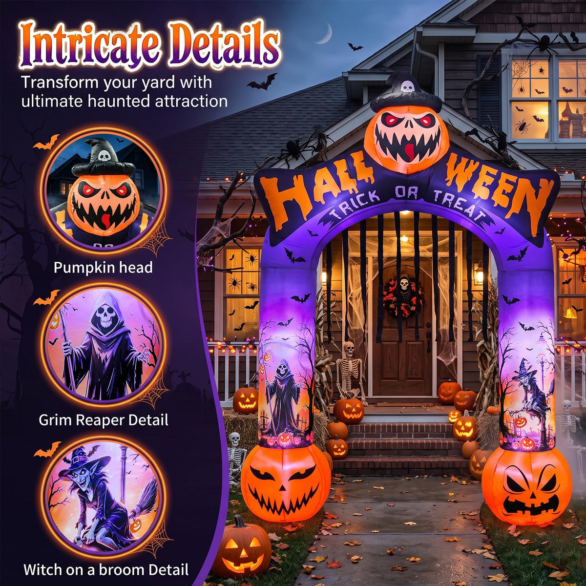 10 FT Halloween Inflatable Archway with LED Lights J553