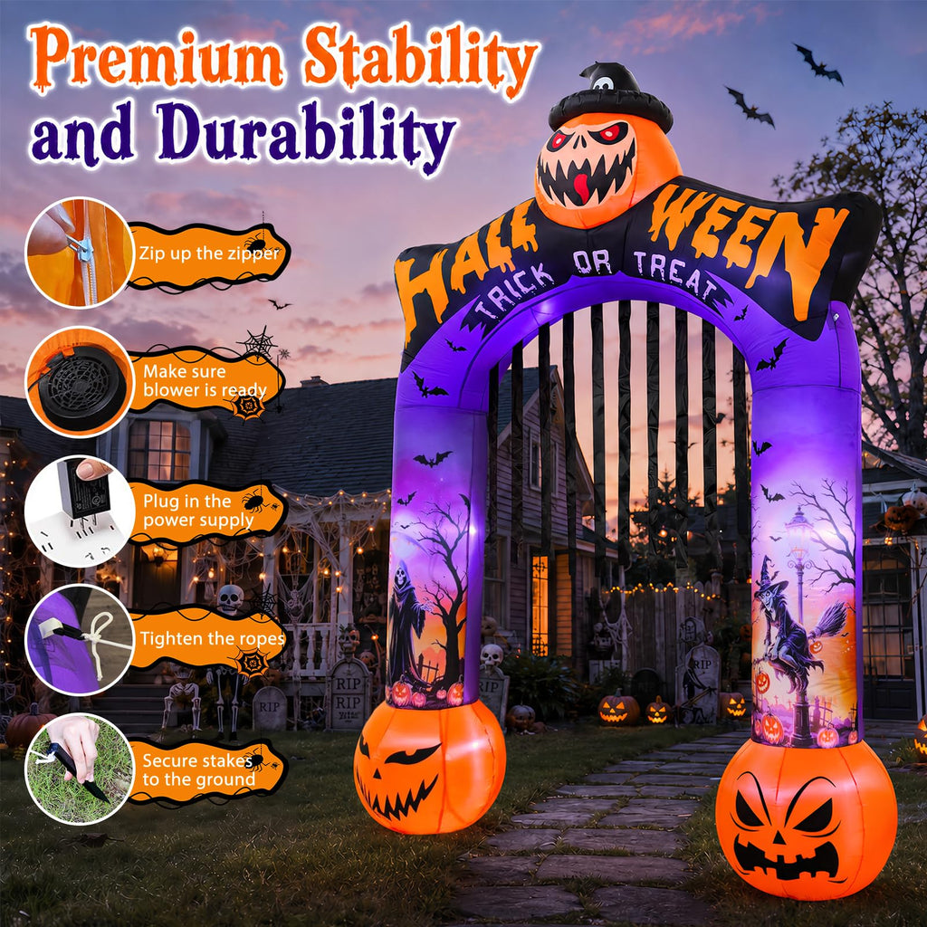 10 FT Halloween Inflatable Archway with LED Lights J553