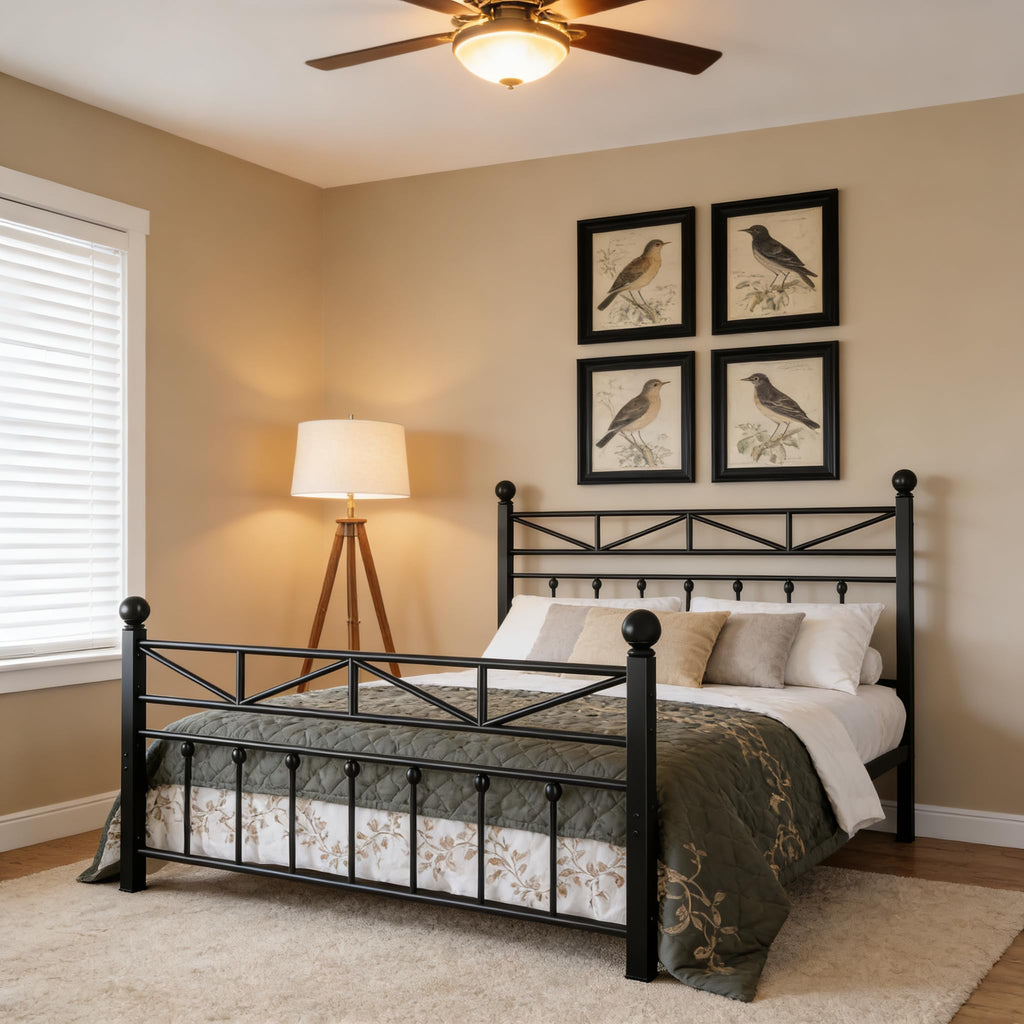 Black Queen Size Metal Bed Frame W79889