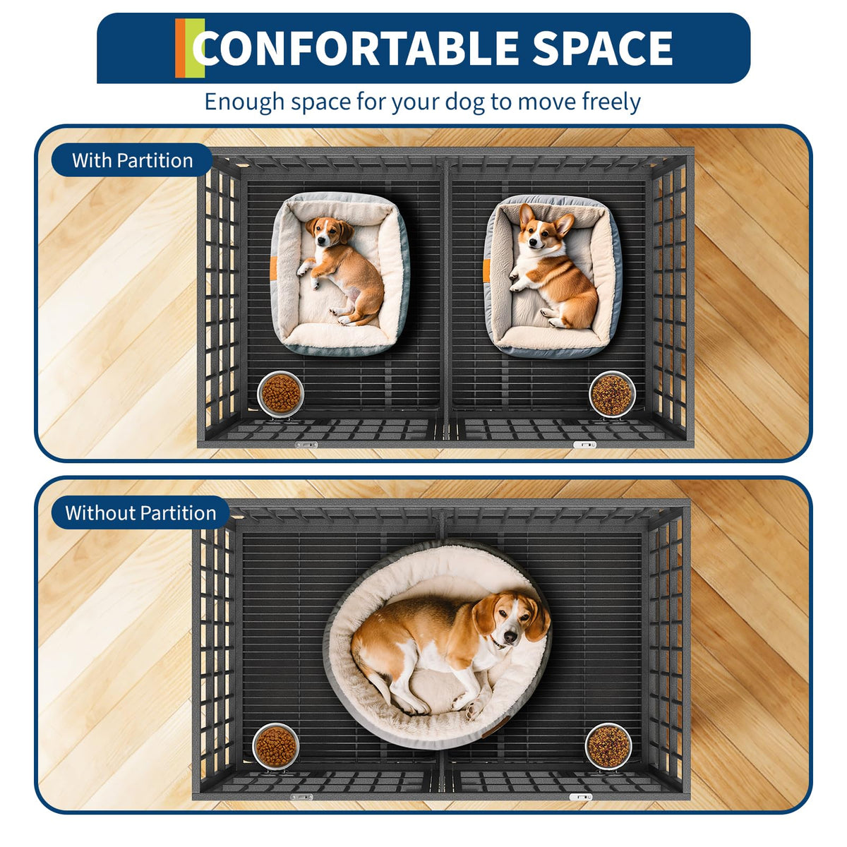 48 inch Heavy Duty Metal Dog Crate with 2 Door C897878