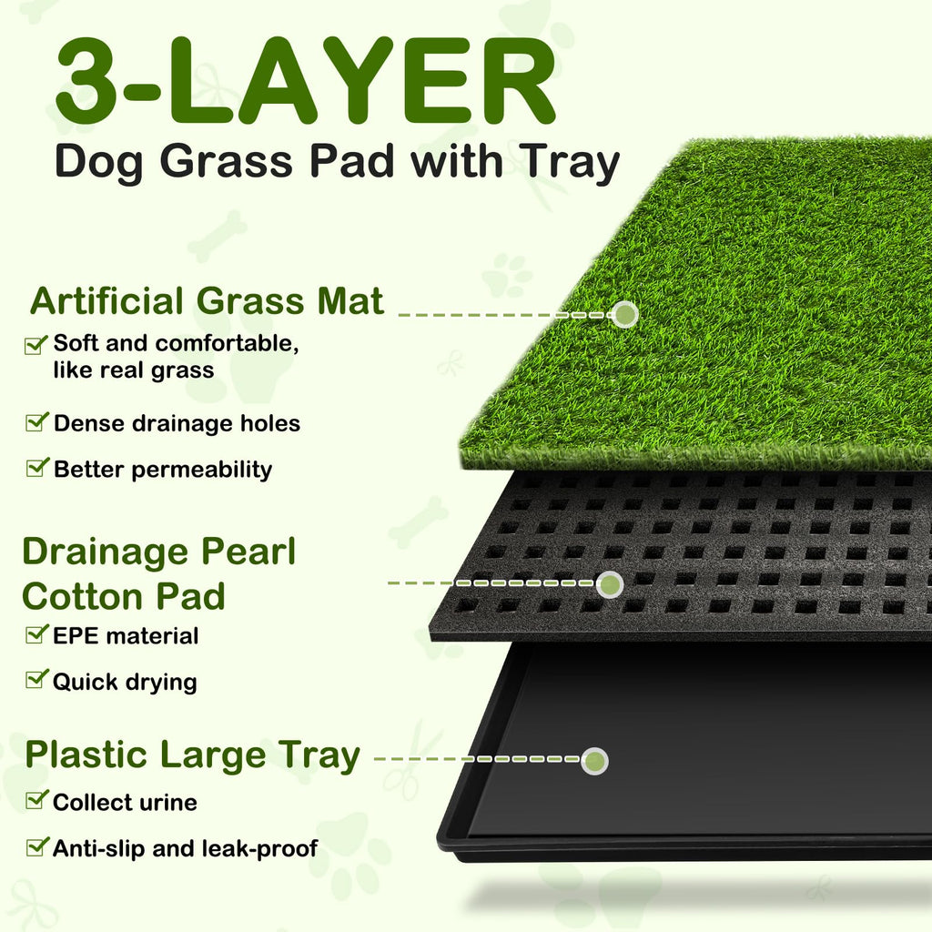 23''X17'' Artificial Turf Dog Grass Pad with Tray L9929