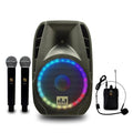 15" 2000W Portable PA Speaker System with Wireless Microphones U856