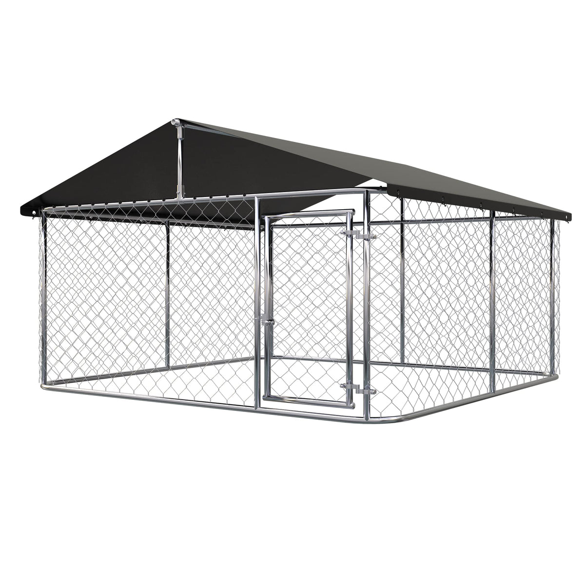 Outdoor Dog Kennel Steel Fence with Secure Lock 78”x 78” V117201