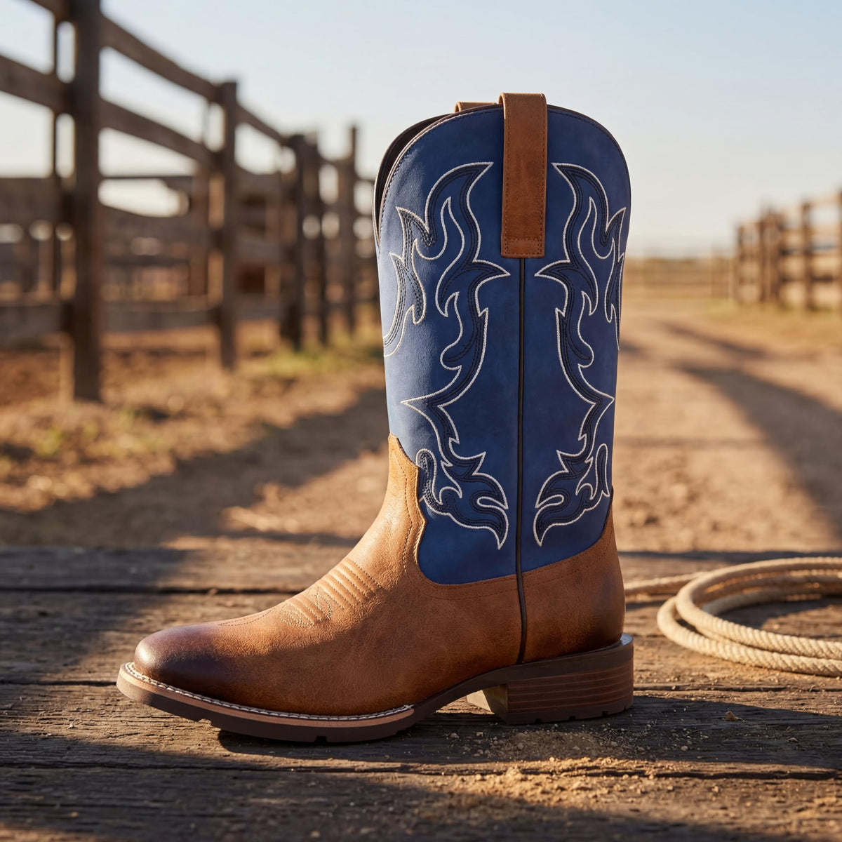 Men's Square Toe Western Pull-On Boots N8077