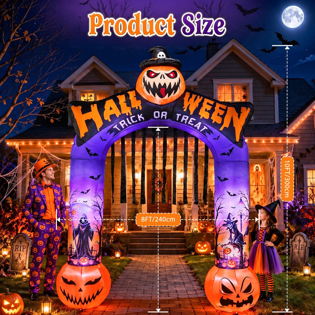 10 FT Halloween Inflatable Archway with LED Lights J553