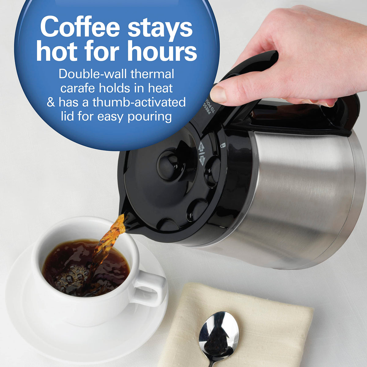 Programmable Drip Coffee Maker with 10 Cup Thermal Carafe K799518