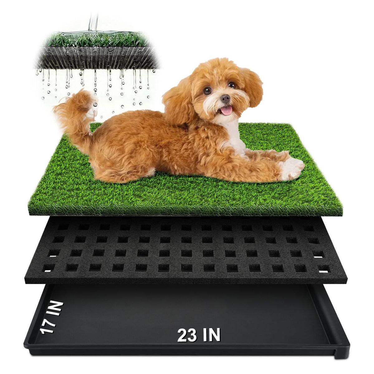 23''X17'' Artificial Turf Dog Grass Pad with Tray L9929