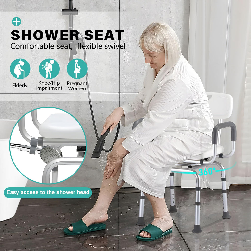 Swivel Shower Chair with Arms & Backrest U4629