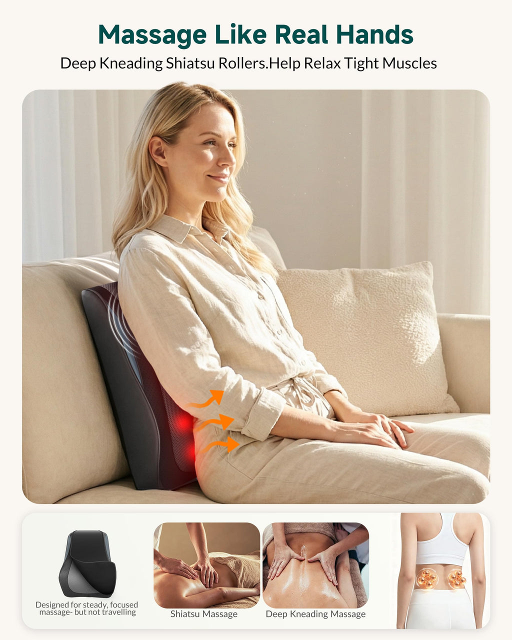 4D Shiatsu Neck Massage Pillow with Heat Z782
