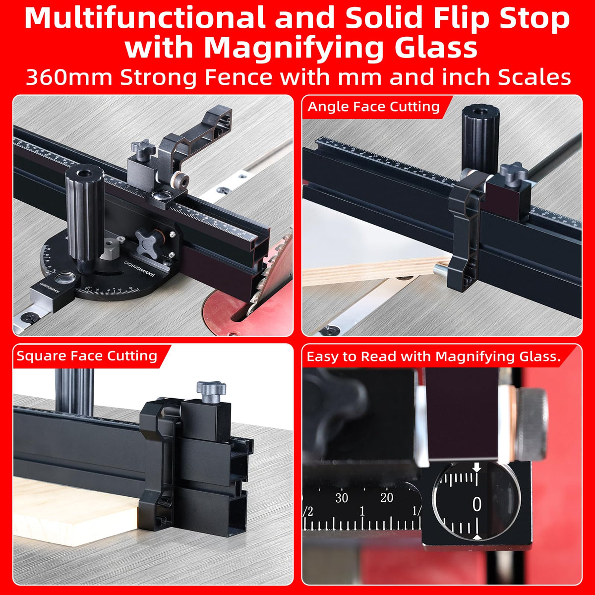 Compact Table Saw Miter Gauge with 14 Inch Fence K772