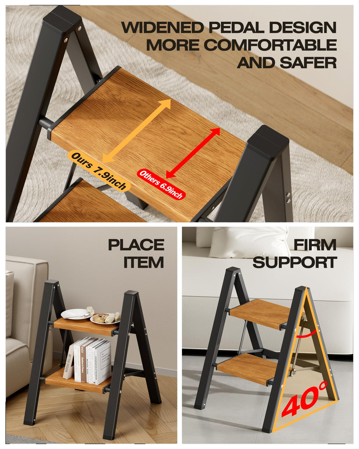 Foldable Aluminum 2 Step Stool Z45193