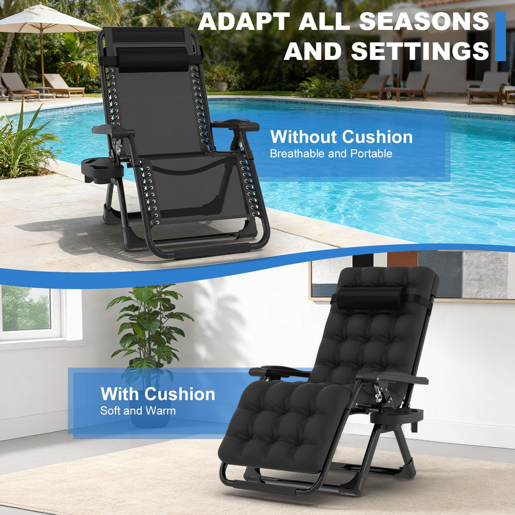 Zero Gravity Chair with Cup Holder, Black G7937