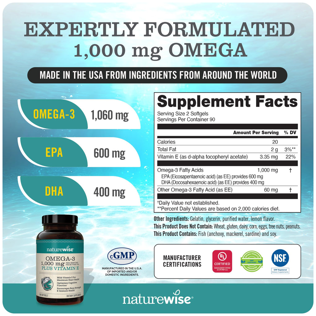 1000mg Omega 3 600mg EPA 400mg DHA 180ct & Vitamin B Complex 150 Softgels L22678