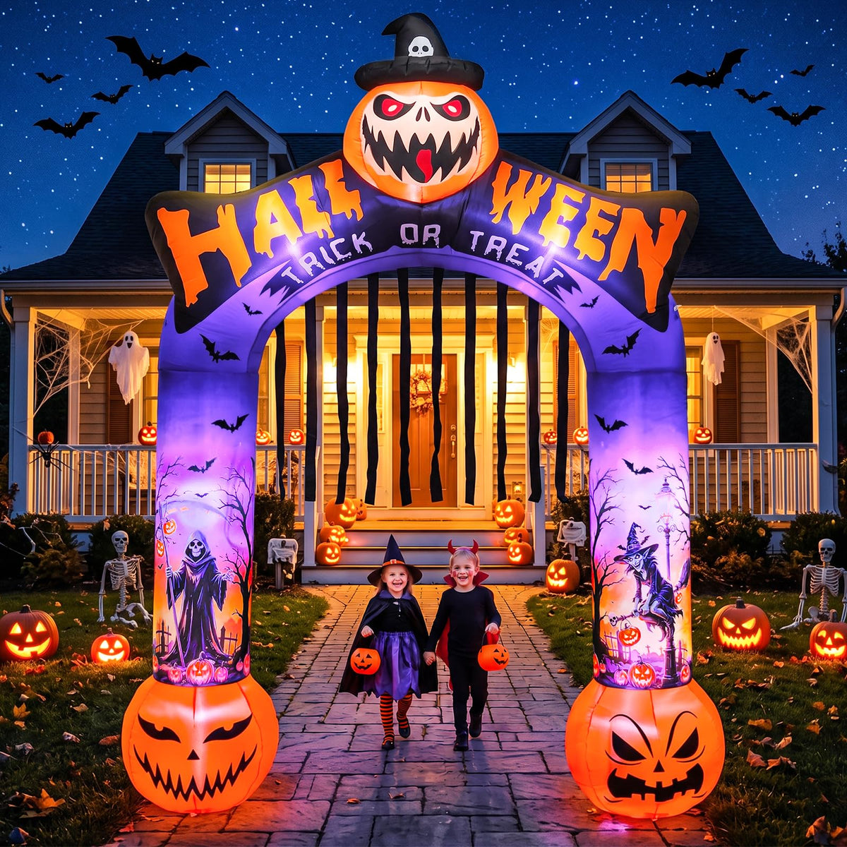 10 FT Halloween Inflatable Archway with LED Lights J553