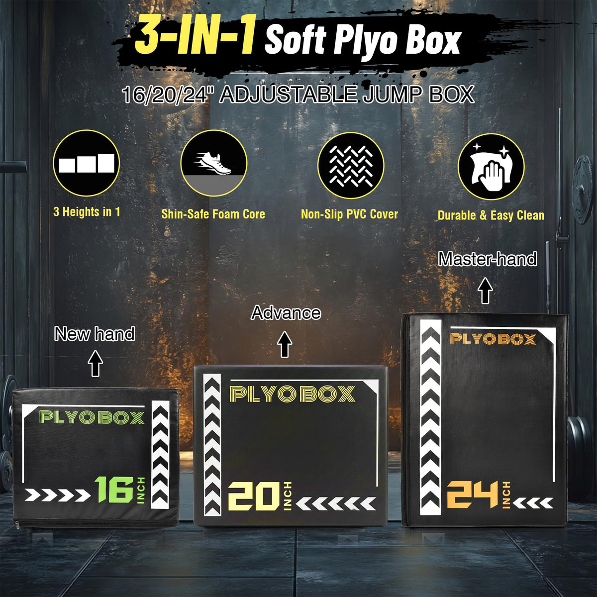 3-in-1 Foam Plyometric Jump Box C9814