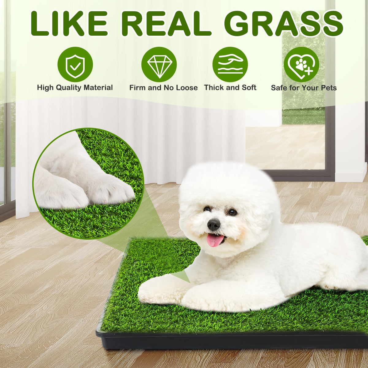 23''X17'' Artificial Turf Dog Grass Pad with Tray L9929