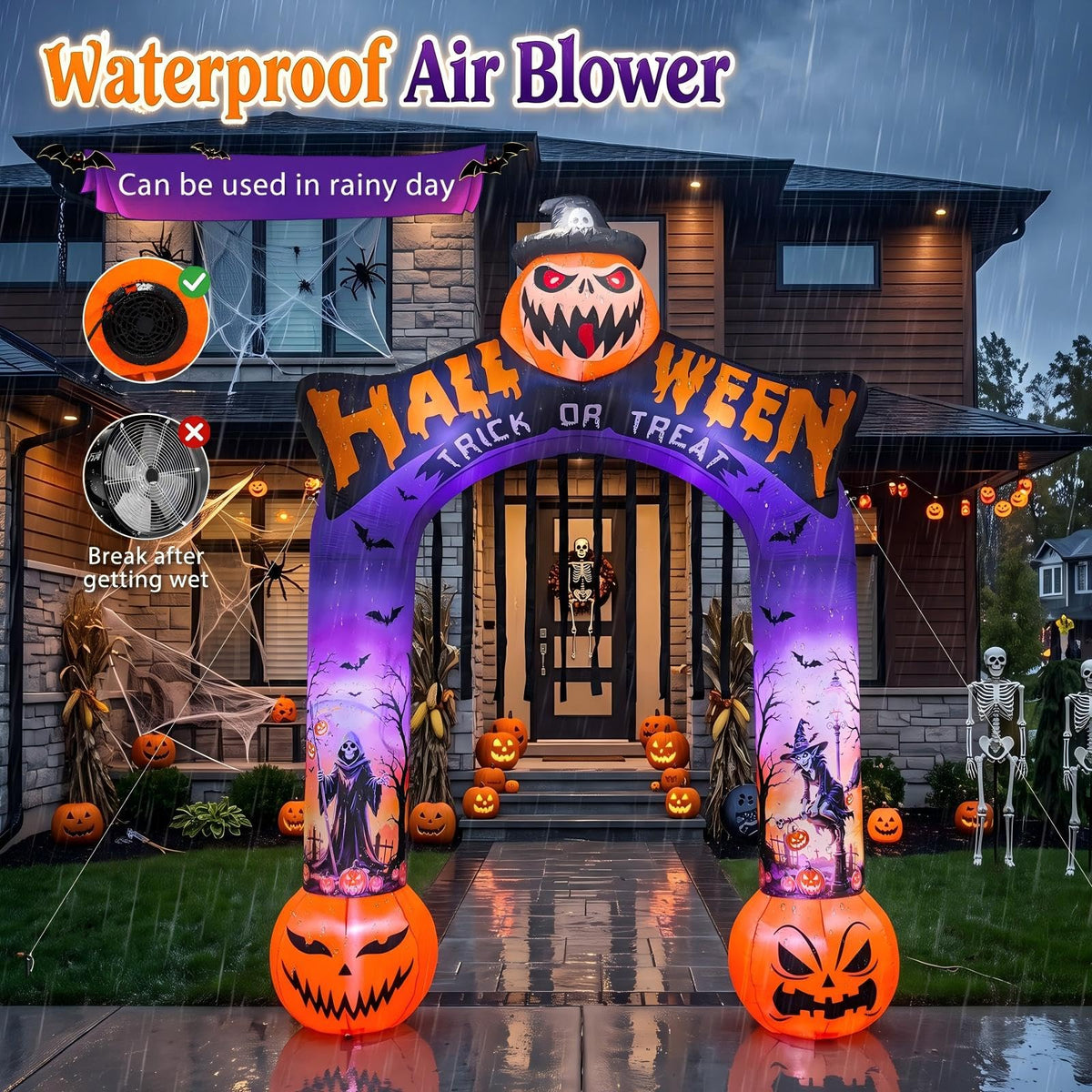 10 FT Halloween Inflatable Archway with LED Lights J553