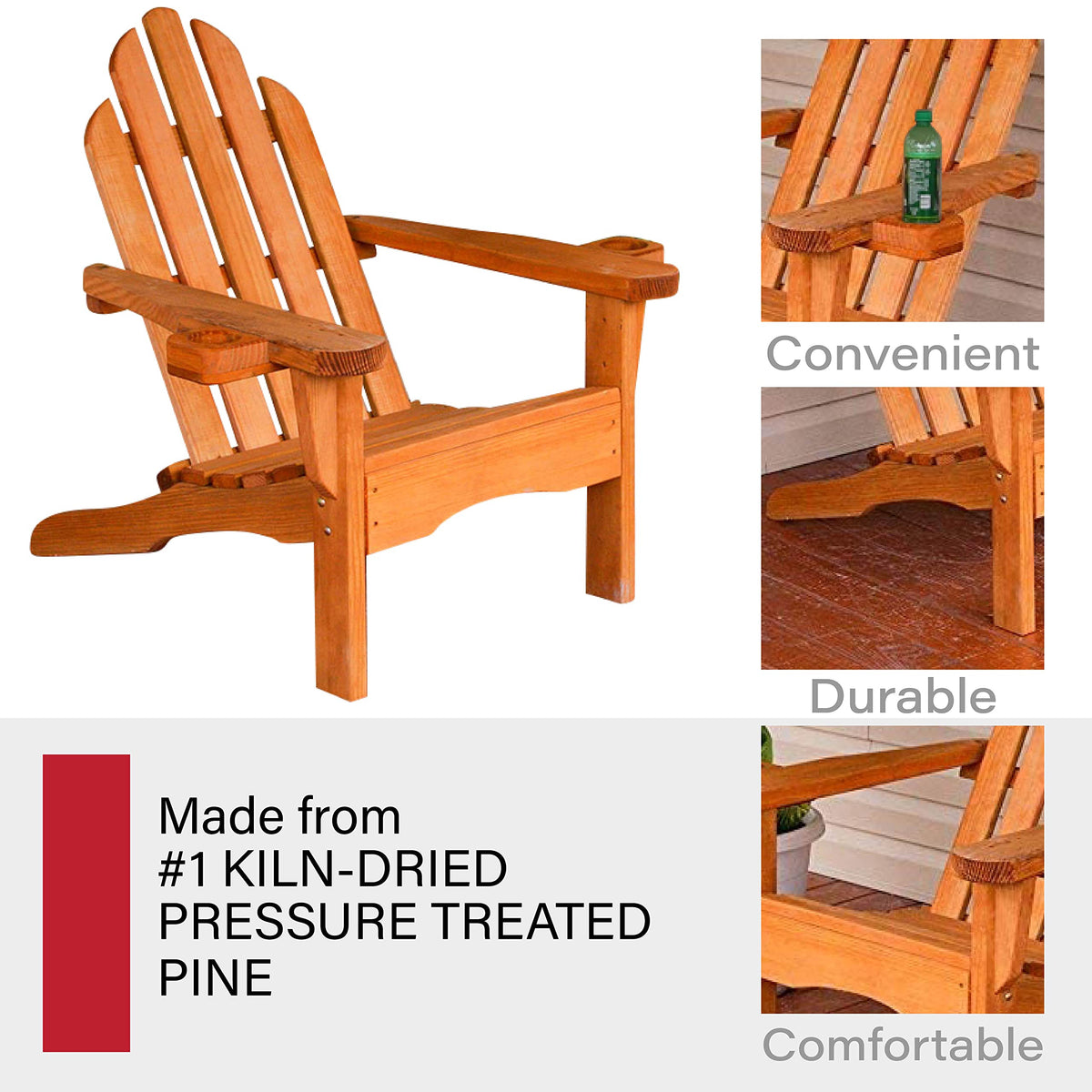 Heavy Duty Adirondack Chair with Cup Holders B5459