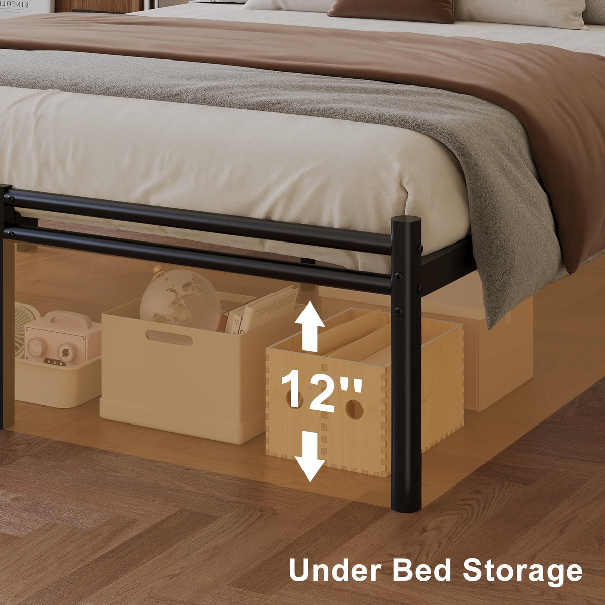 Full Size Bed Frame with Headboard and Footboard F54752