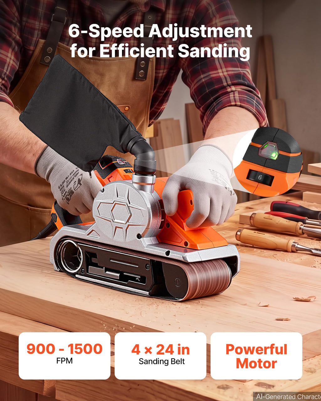 11.5A 4" x 24" Variable Speed Belt Sander O3366