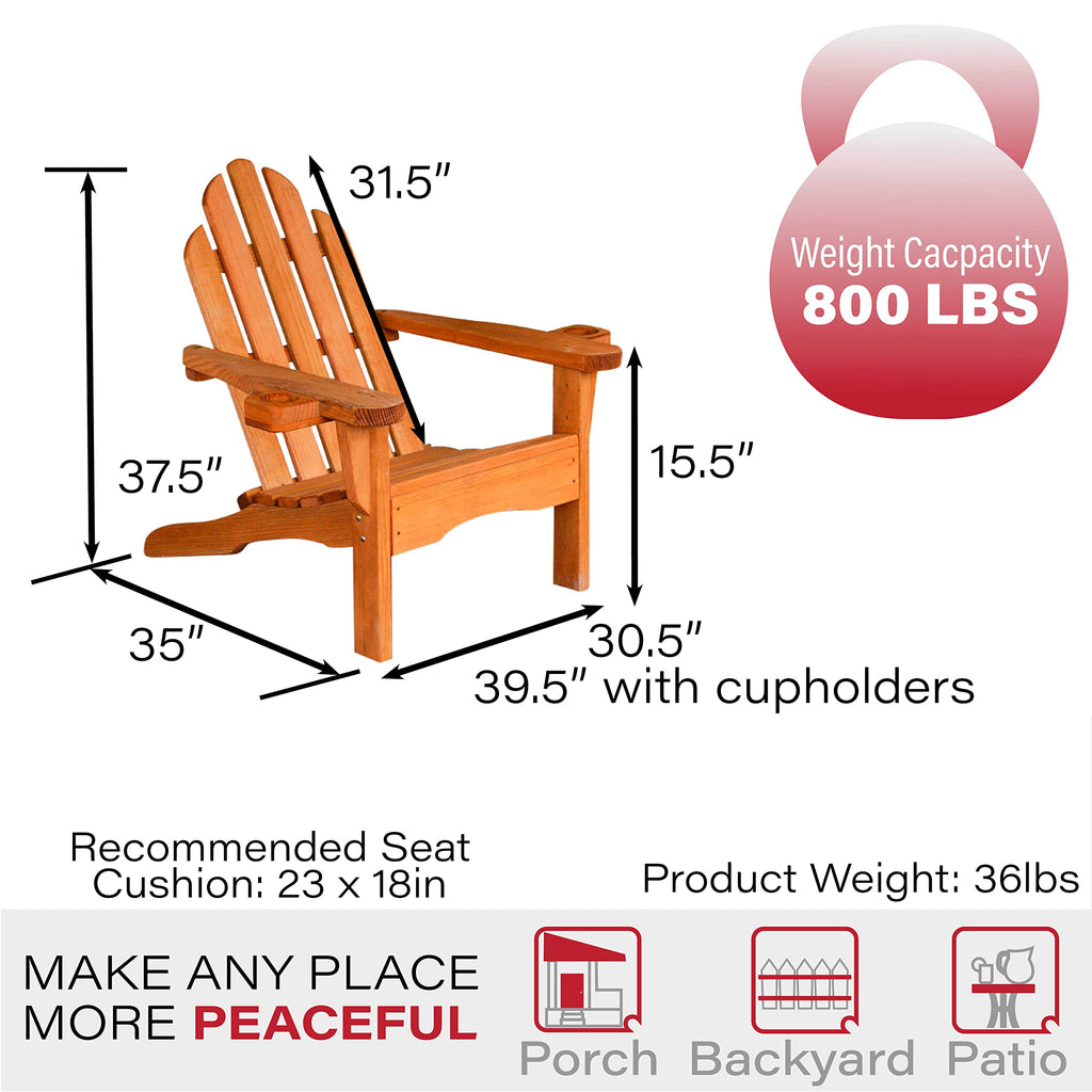 Heavy Duty Adirondack Chair with Cup Holders B5459