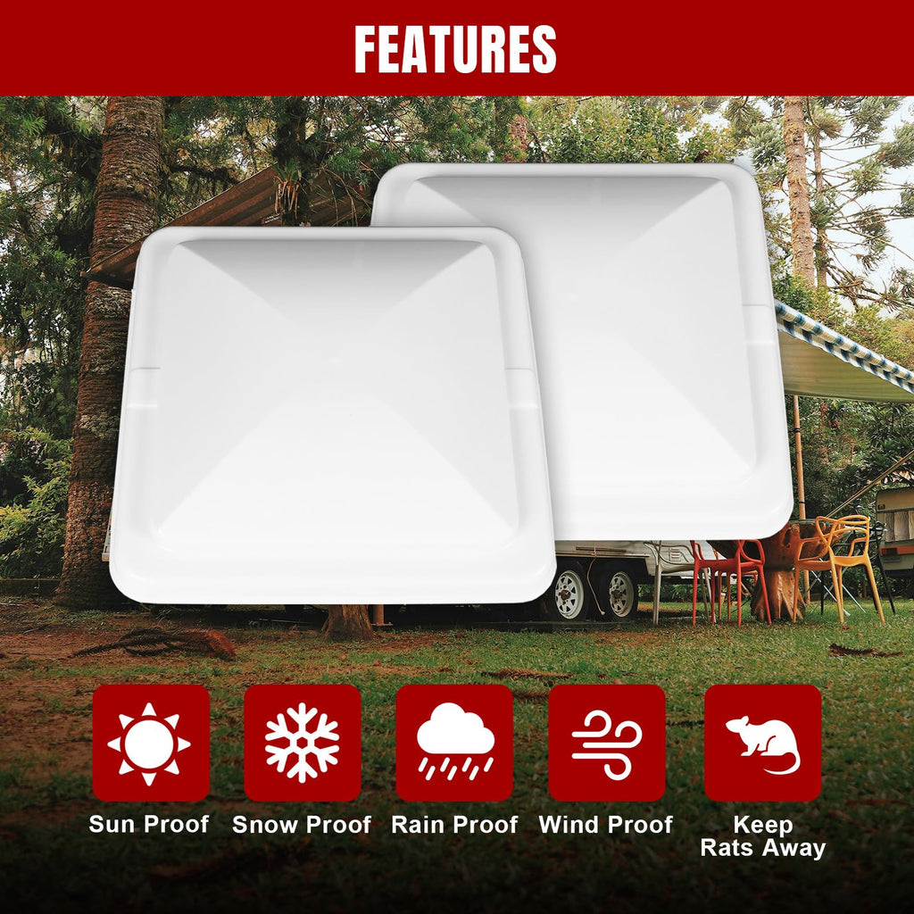 2 Pack 14 Inch White RV Vent Covers V918058