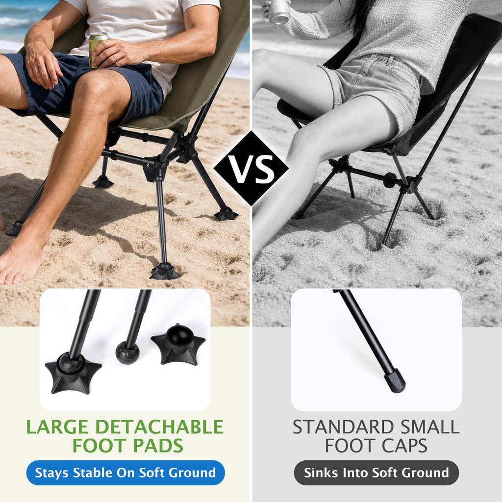 2 Pack Green Folding Camping Chair with Storage Bag M164007