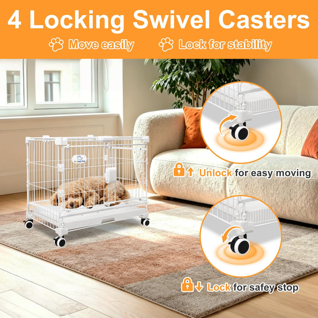 24 Inch White Puppy Crate E612