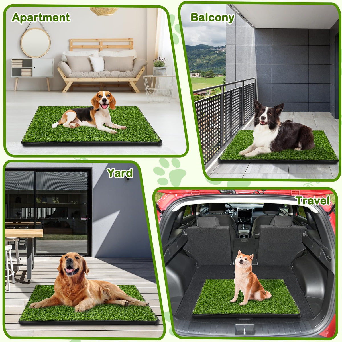 23''X17'' Artificial Turf Dog Grass Pad with Tray L9929