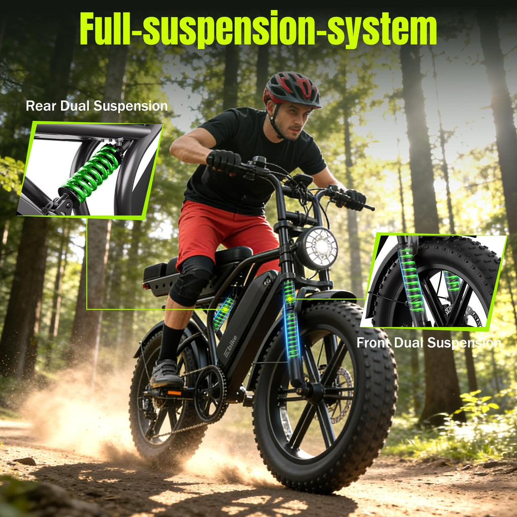 Electric Bike 48V 15Ah Battery 1500W Peak Motor 20 * 4.0 Fat Tire L416