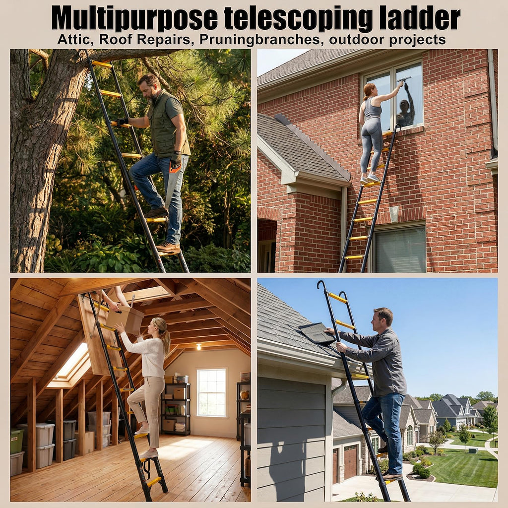 10.5FT Aluminum Telescoping Ladder J6930