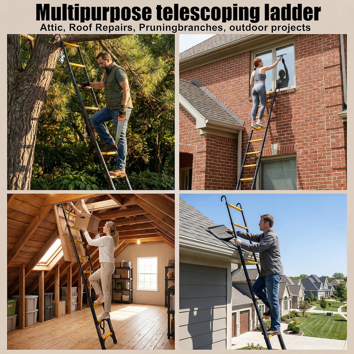 10.5FT Aluminum Telescoping Ladder J6930