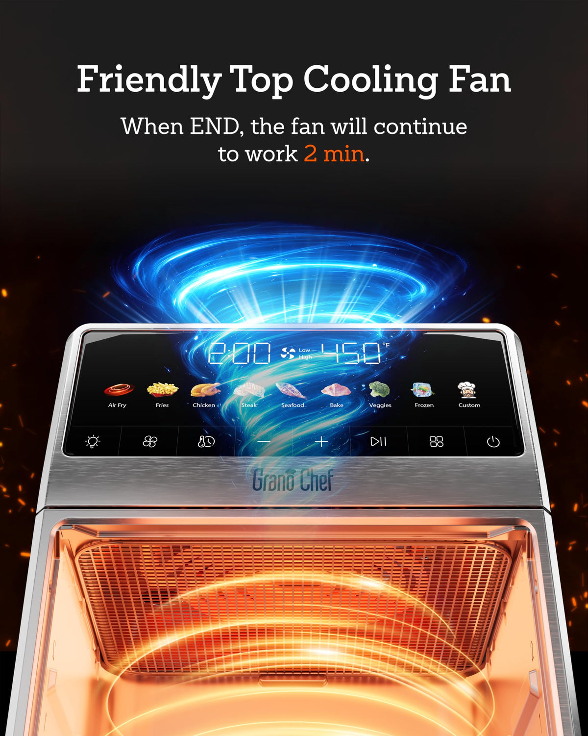 6Qt Stainless Steel Air Fryer L9358