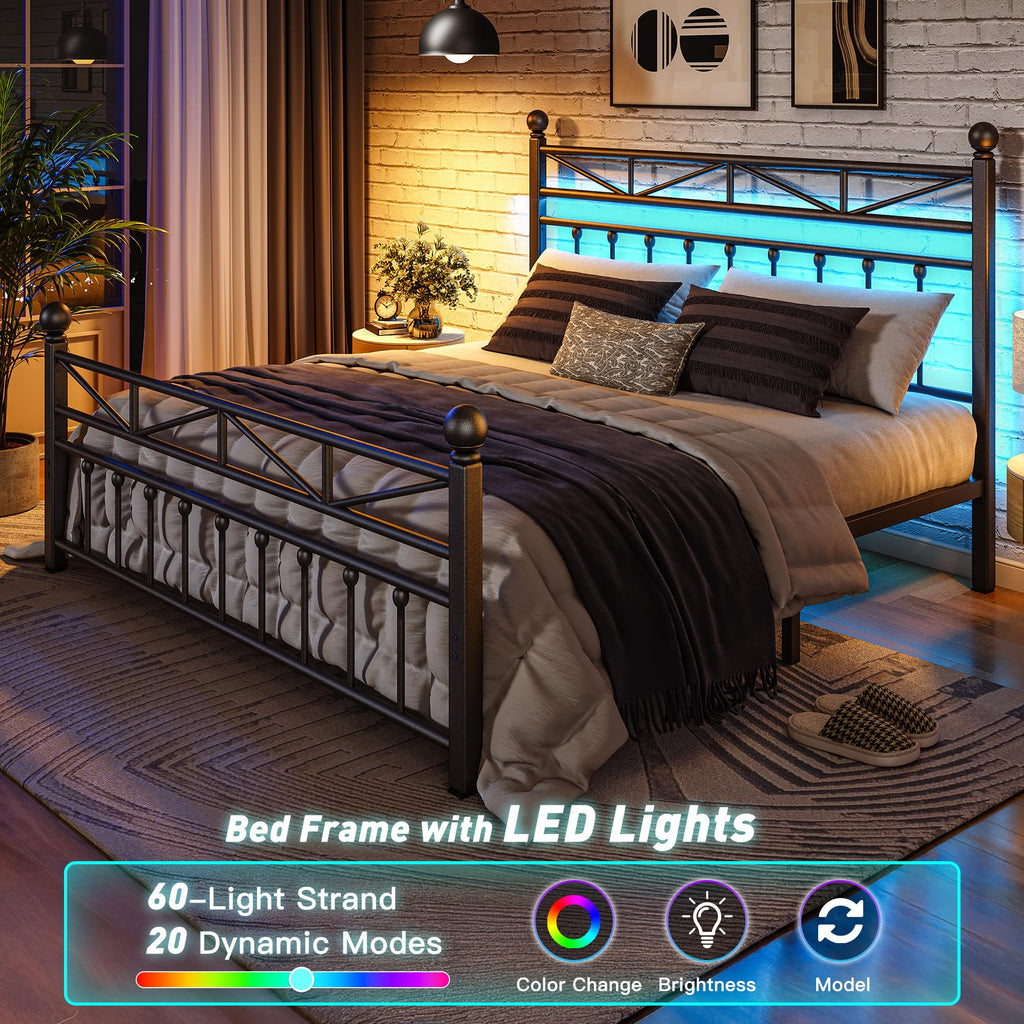 Black Queen Size Metal Bed Frame W79889