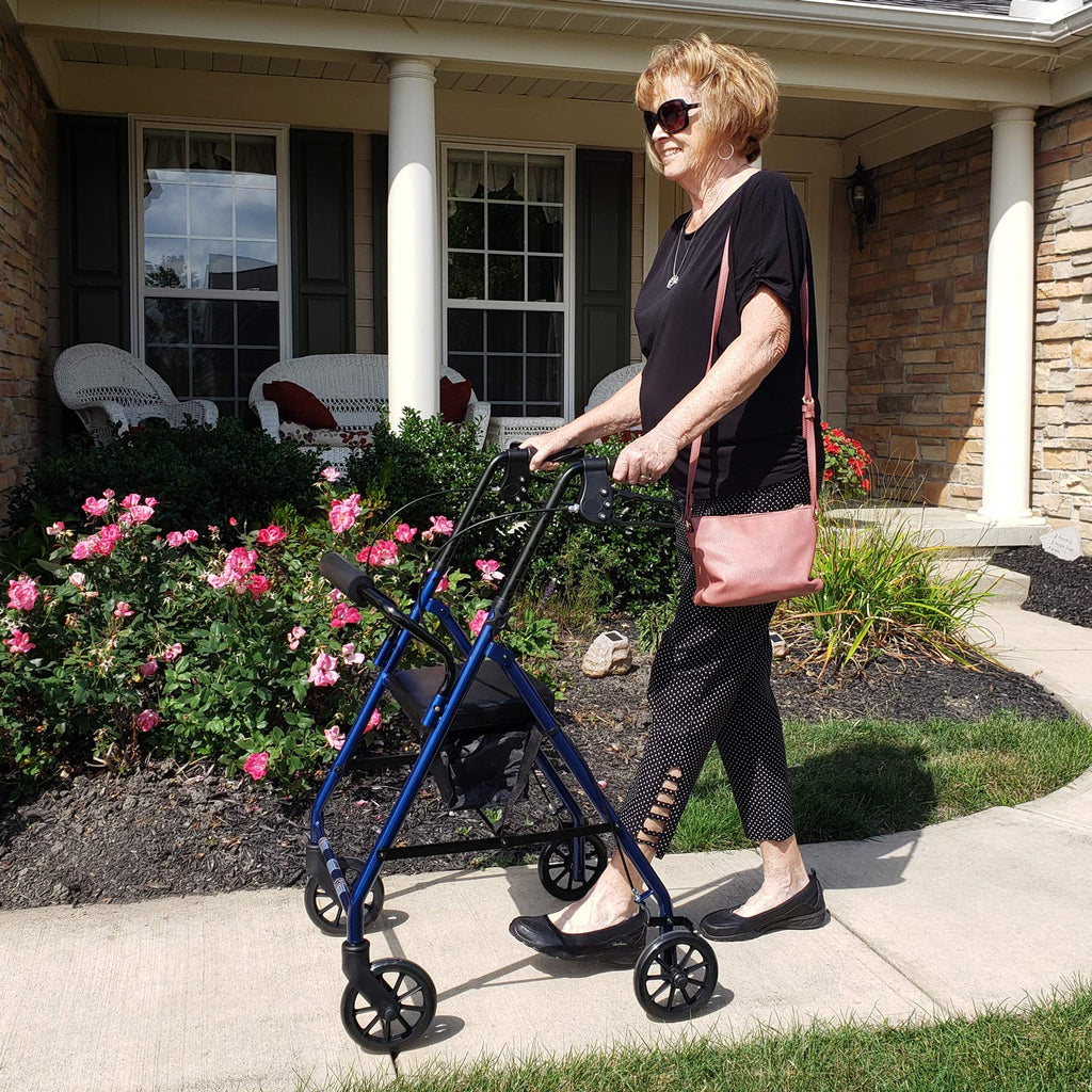 Blue Junior Aluminum Rollator with 6 Inch Wheels N5317