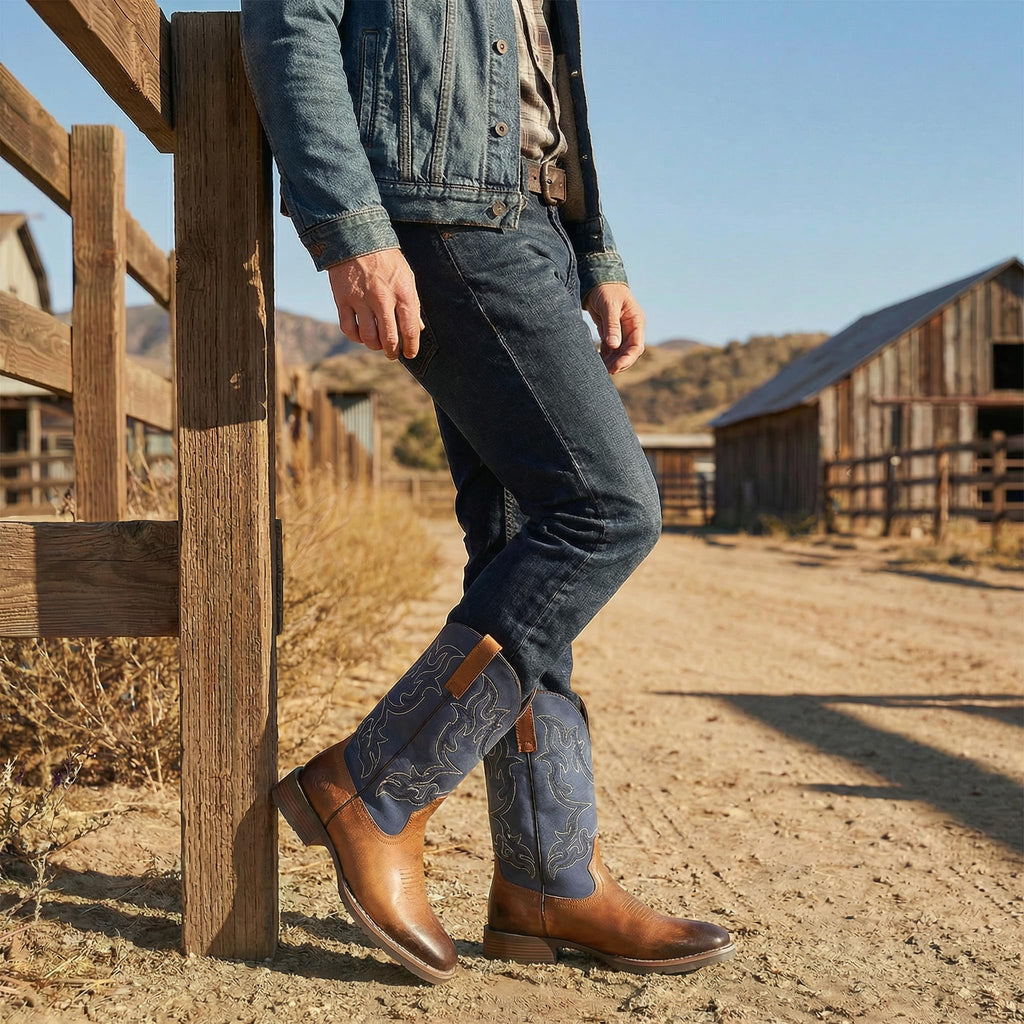 Men's Square Toe Western Pull-On Boots N8077