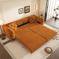 Orange Velvet Convertible Sleeper Sofa with Ottoman Y35423