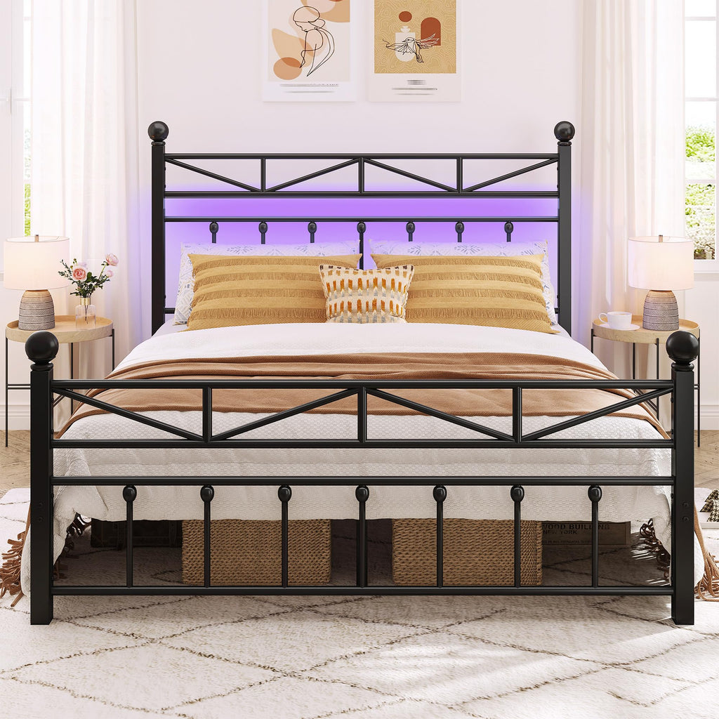 Black Queen Size Metal Bed Frame W79889