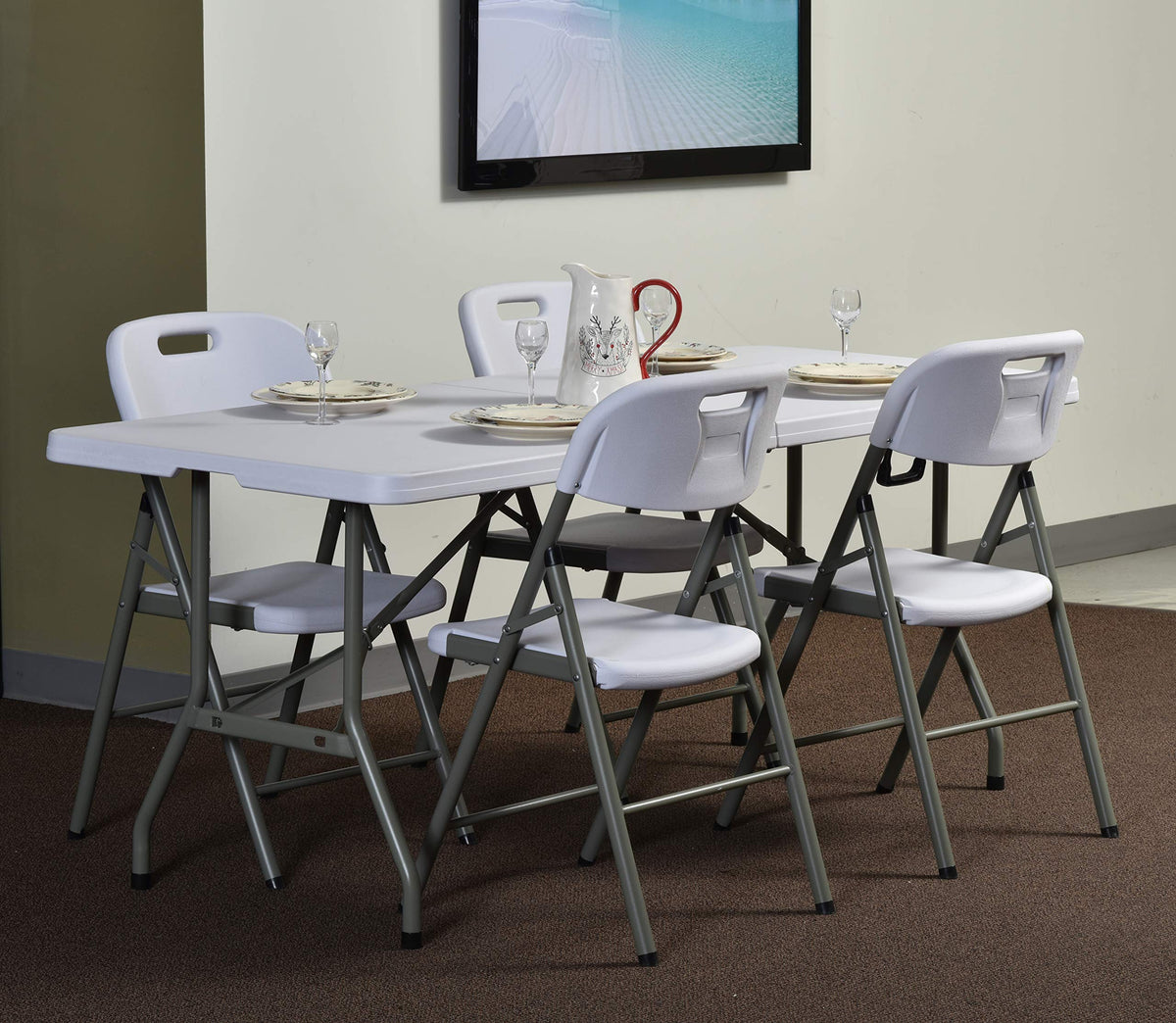 White Folding Utility Table D415607