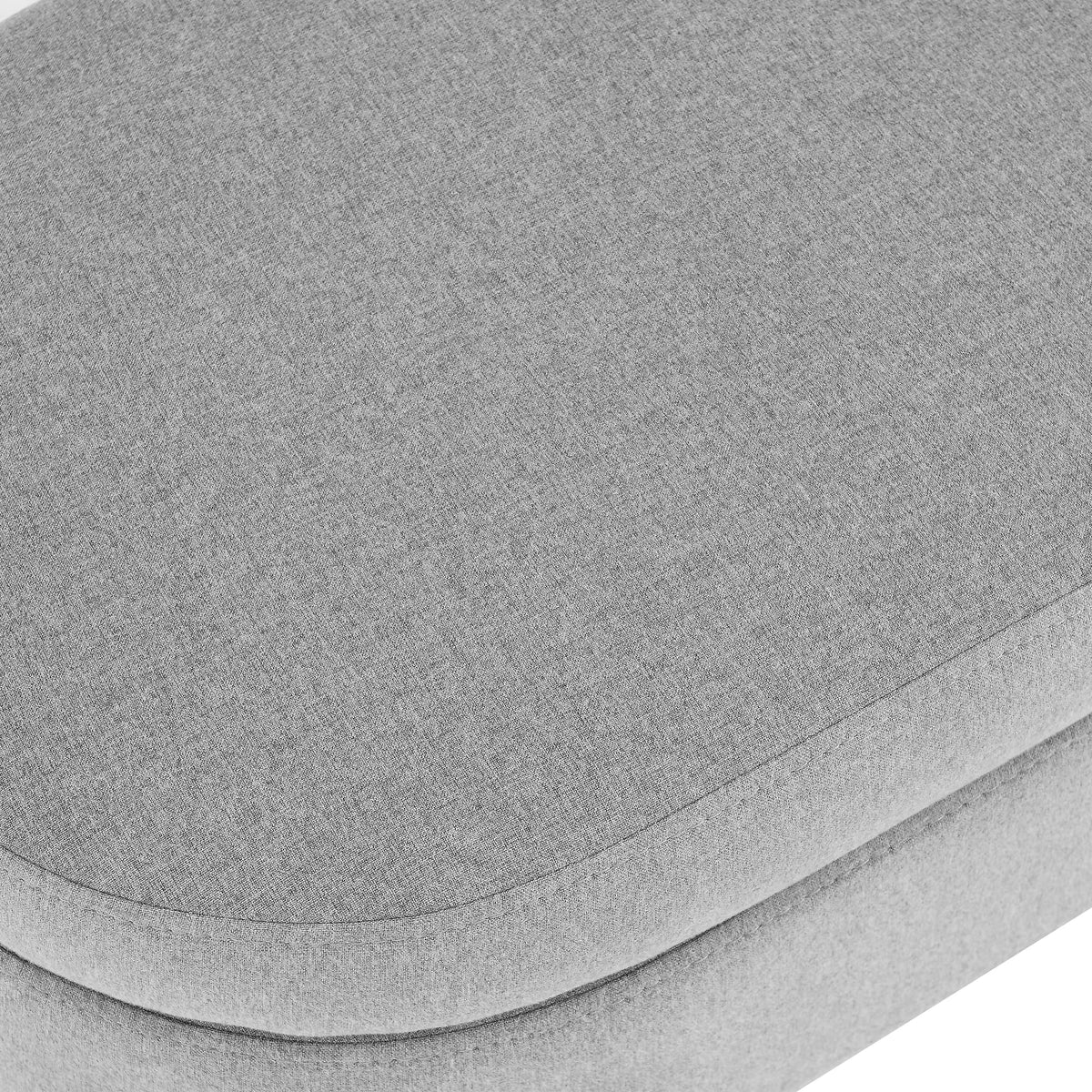 Oval Linen Upholstered Storage Bench with Rubber Wood Legs D96686