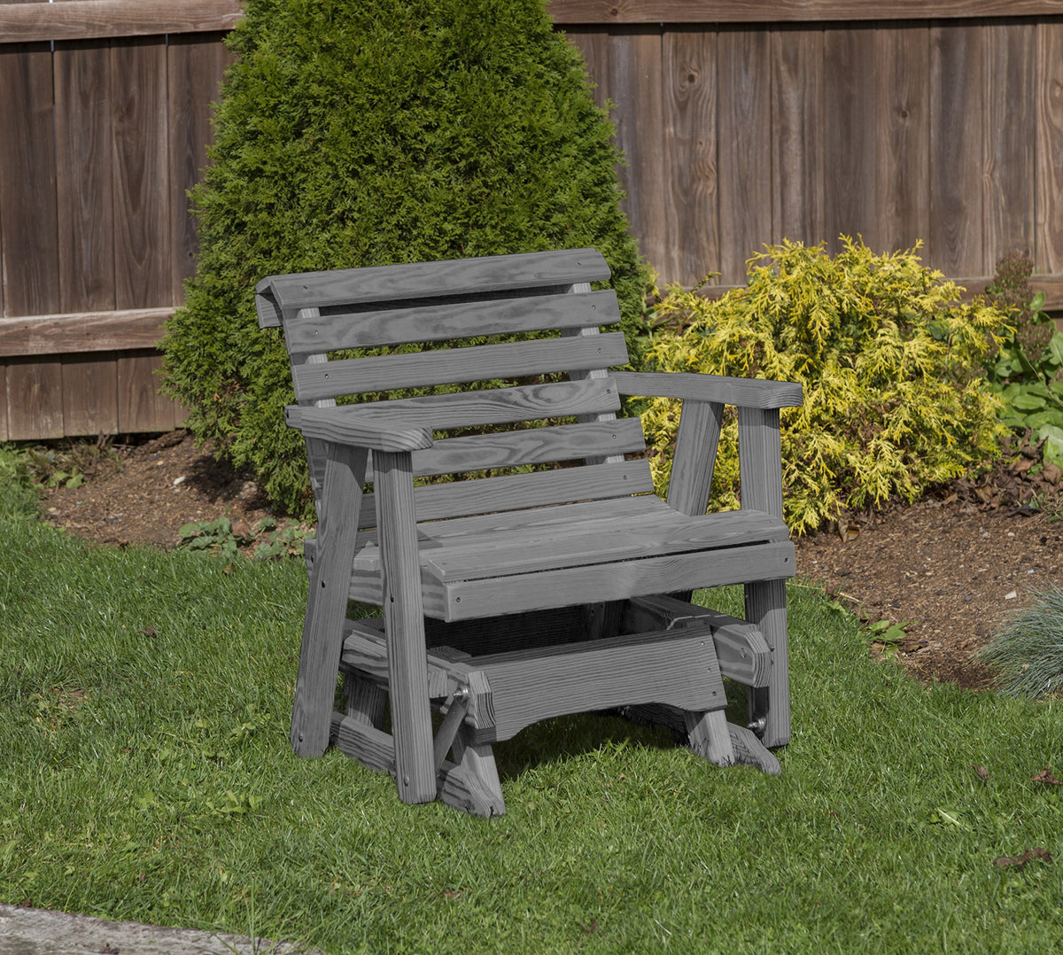 Grey Pressure Treated Outdoor Glider Chair H970191